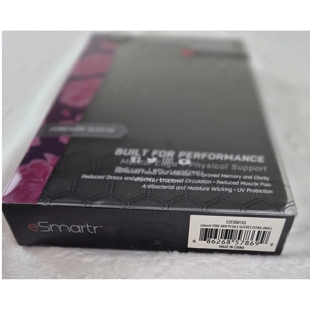 eSmartr Smart‎ Compression Sleeve Unisex XS Black Forearm Petals ESF0501XS New